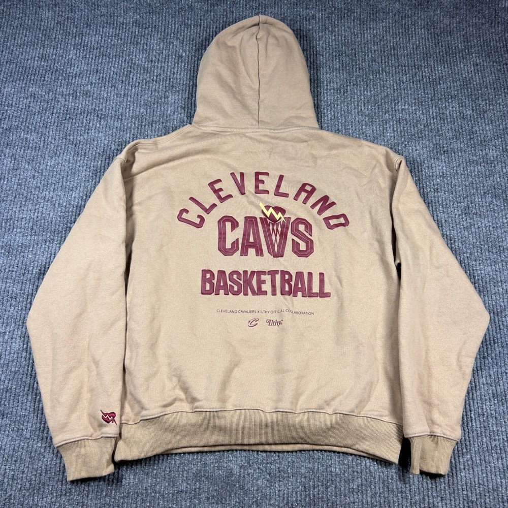 Ilthy x Cleveland Cavaliers Cavs Basketball Hoodie Tan Mens Small NBA Collab